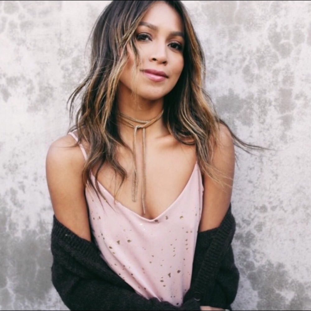 Blush Pink Camisole with Gold Splatter-NWTs